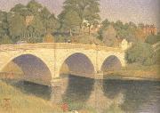 Joseph E.Southall Dinham Bridge oil painting on canvas